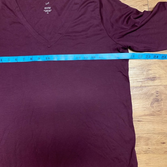 J. Jill Simply Supima Cotton V-Neck Tunic Slits On the Side  Long Sleeves M Tall - Picture 12 of 14